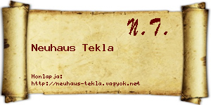 Neuhaus Tekla névjegykártya